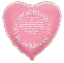 Load image into Gallery viewer, 18 Inch Pink heart Mothers Day Foil Balloon