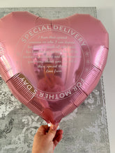 Load image into Gallery viewer, 18 Inch Pink heart Mothers Day Foil Balloon