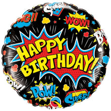 Load image into Gallery viewer, Happy Birthday Superhero 18&quot; Foil Helium Balloon
