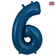 Load image into Gallery viewer, Matte Navy Blue numbers 0-9 Foil Helium Balloon 34&quot;
