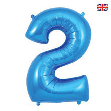 Load image into Gallery viewer, Blue Numbers 0-9 Foil Helium Balloons 34&quot;
