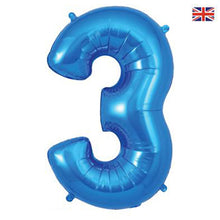 Load image into Gallery viewer, Blue Numbers 0-9 Foil Helium Balloons 34&quot;
