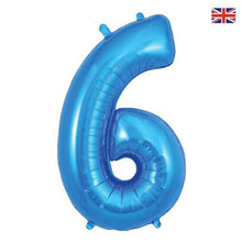 Load image into Gallery viewer, Blue Numbers 0-9 Foil Helium Balloons 34&quot;
