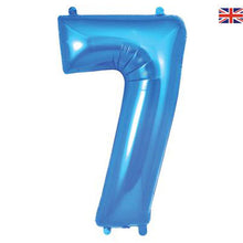 Load image into Gallery viewer, Blue Numbers 0-9 Foil Helium Balloons 34&quot;
