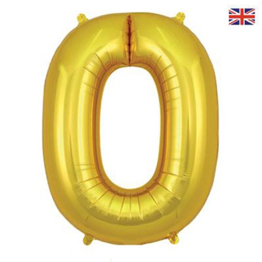 Gold Numbers 0-9 Foil Helium Balloon 34