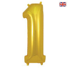 Load image into Gallery viewer, Gold Numbers 0-9 Foil Helium Balloon 34&quot;
