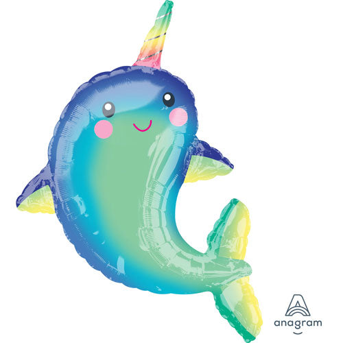 Happy Narwhal Foil Balloon 39