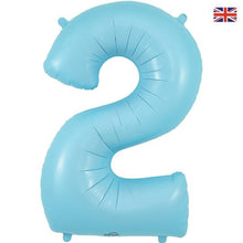 Load image into Gallery viewer, Matte Blue Numbers 0-9 Foil Helium Balloon 34&quot;
