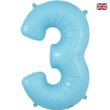 Load image into Gallery viewer, Matte Blue Numbers 0-9 Foil Helium Balloon 34&quot;
