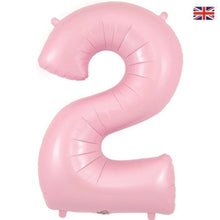 Load image into Gallery viewer, Matte Pink Numbers 0-9 Foil Helium Balloon 34&quot;

