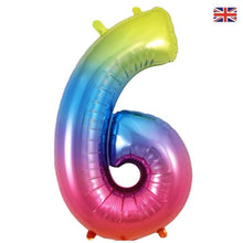 Load image into Gallery viewer, Rainbow Numbers 0-9 Foil Helium Balloon 34&quot;
