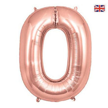 Load image into Gallery viewer, Rose Gold Numbers 0-9 Foil Helium Balloon 34&quot;
