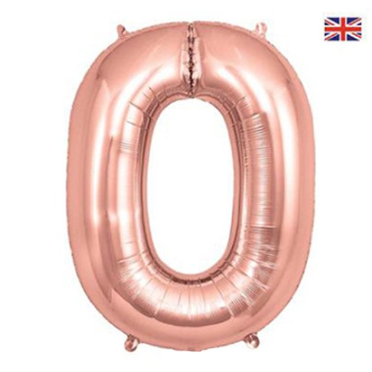 Rose Gold Numbers 0-9 Foil Helium Balloon 34