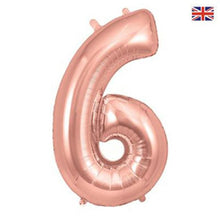 Load image into Gallery viewer, Rose Gold Numbers 0-9 Foil Helium Balloon 34&quot;
