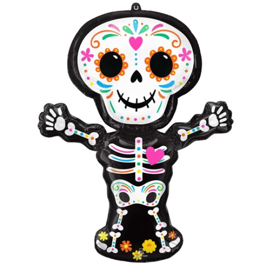 34 Inch Day of the Dead Supershape Foil Balloon