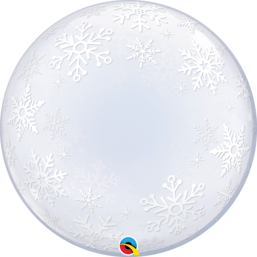 24 Inch Frosty Snowflakes Bubble Balloon