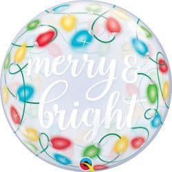22 Inch Merry and Bright round Bubble Balloons