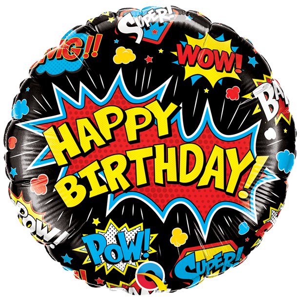 Happy Birthday Superhero 18" Foil Helium Balloon
