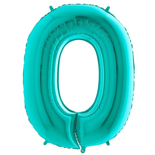 Tiffany Blue Number 0-9 Foil Helium Balloon 40