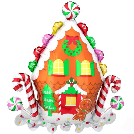 30 Inch Gingerbread House foil Balloon