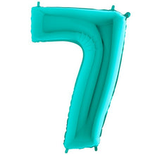 Load image into Gallery viewer, Tiffany Blue Number 0-9 Foil Helium Balloon 40&quot;
